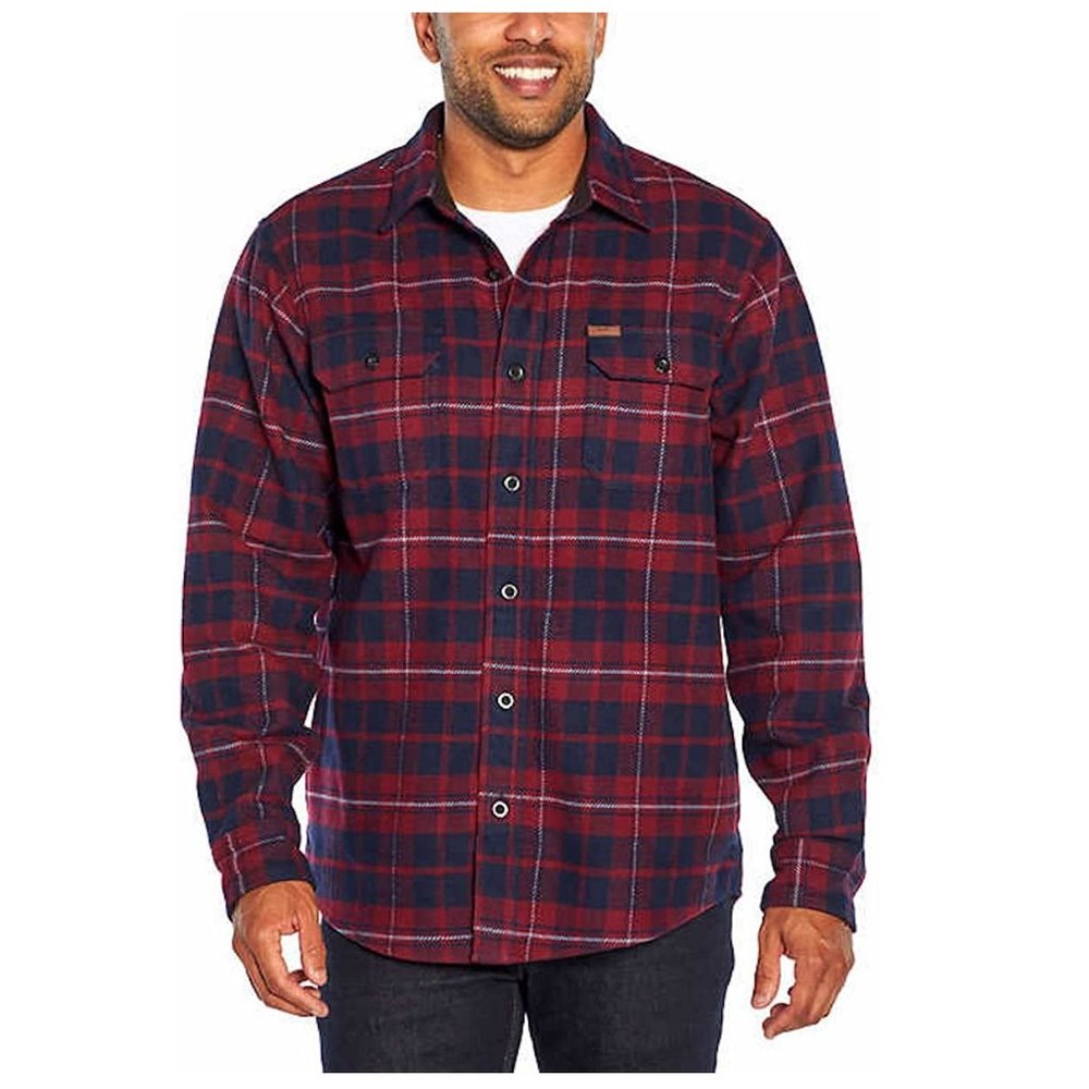 NWT Orvis Mens Long Sleeve Button Up Flannel Plaid Shirt Size M Red $60 CC178